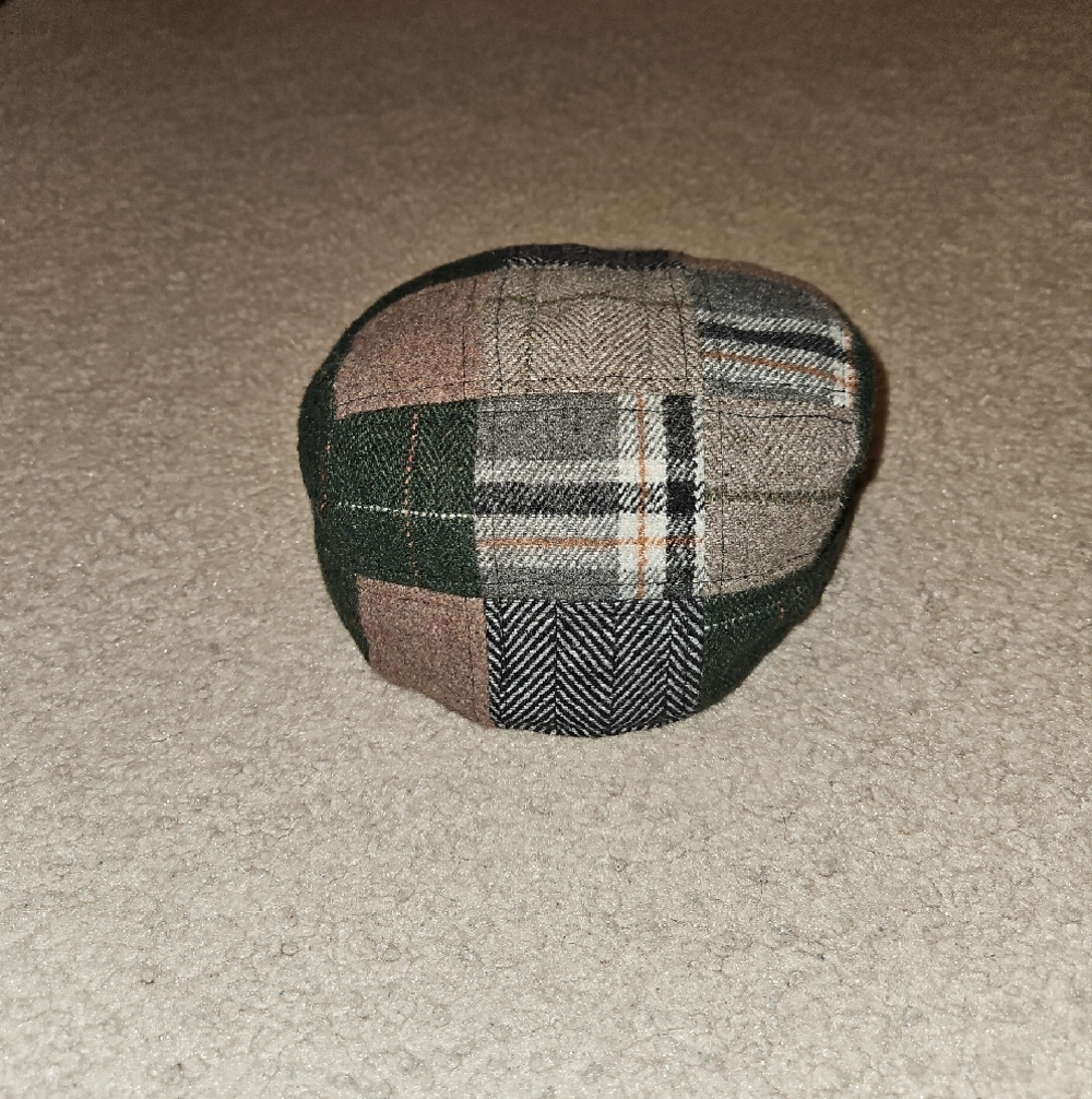 Patchwork Wool Flat Cap - Green Brown Gray - Unbranded - Picture 3 of 6